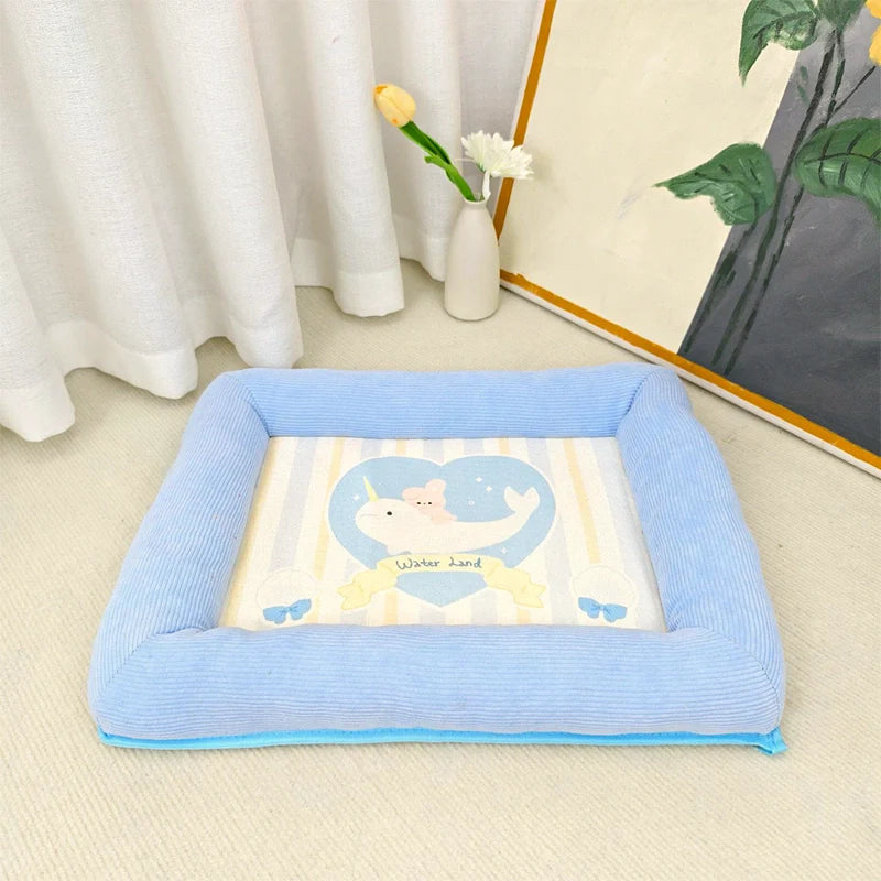 Summer Cartoon Pet Cooling Bed