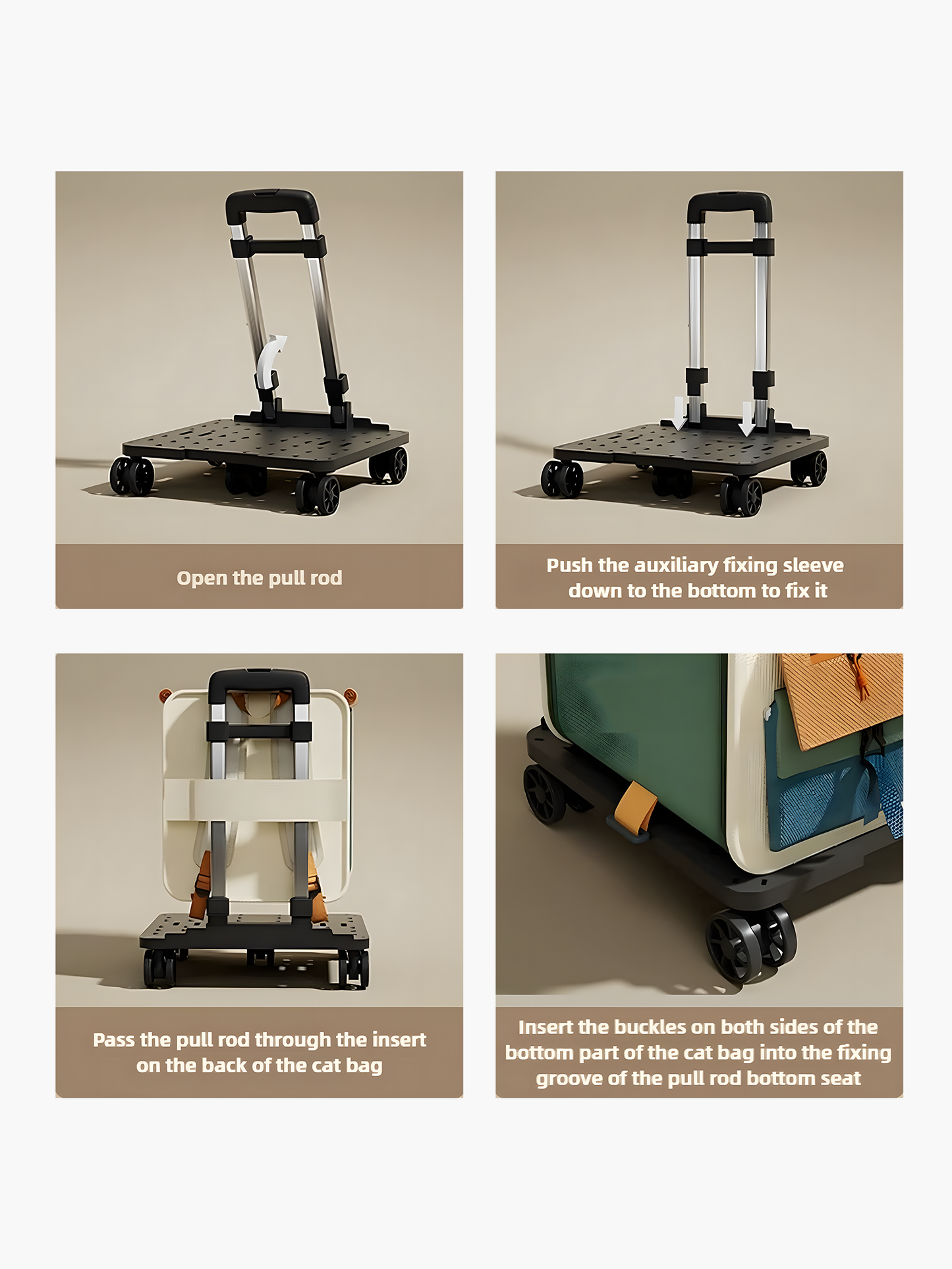 ZalloPaws Pet Carrier Trolley Bag