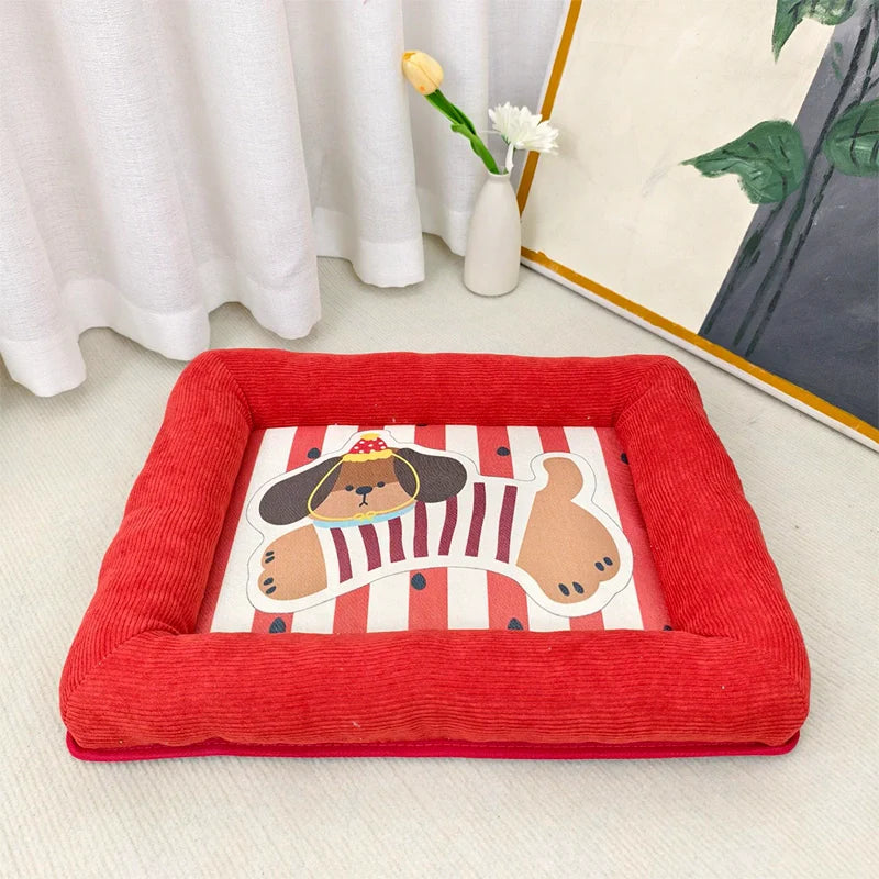 Summer Cartoon Pet Cooling Bed